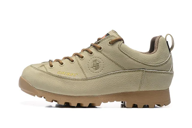 CRISPI Army Green Black Low-Cut Boot Matte Leather Upper Hiking Boots 2