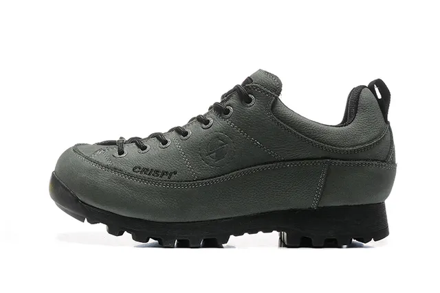 CRISPI Army Green Black Low-Cut Boot Matte Leather Upper Hiking Boots 9