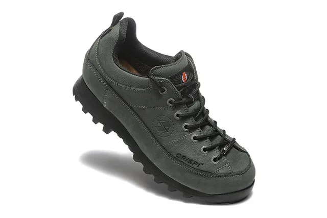 CRISPI Army Green Black Low-Cut Boot Matte Leather Upper Hiking Boots 10