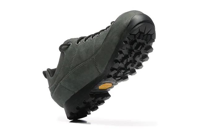 CRISPI Army Green Black Low-Cut Boot Matte Leather Upper Hiking Boots 11