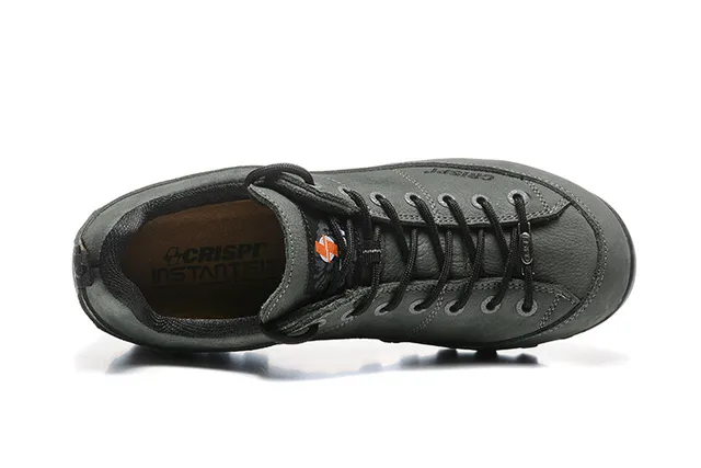 CRISPI Army Green Black Low-Cut Boot Matte Leather Upper Hiking Boots 12