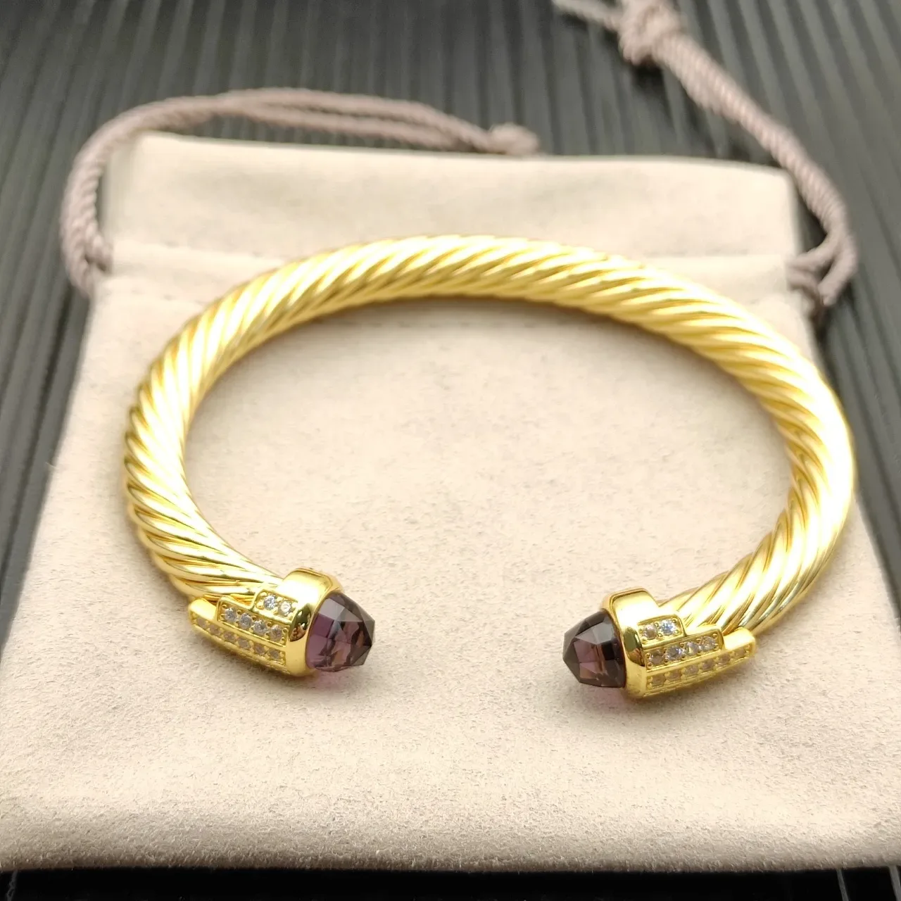 David Yurman Cable Classic Gemstone Terminal Bracelet 8