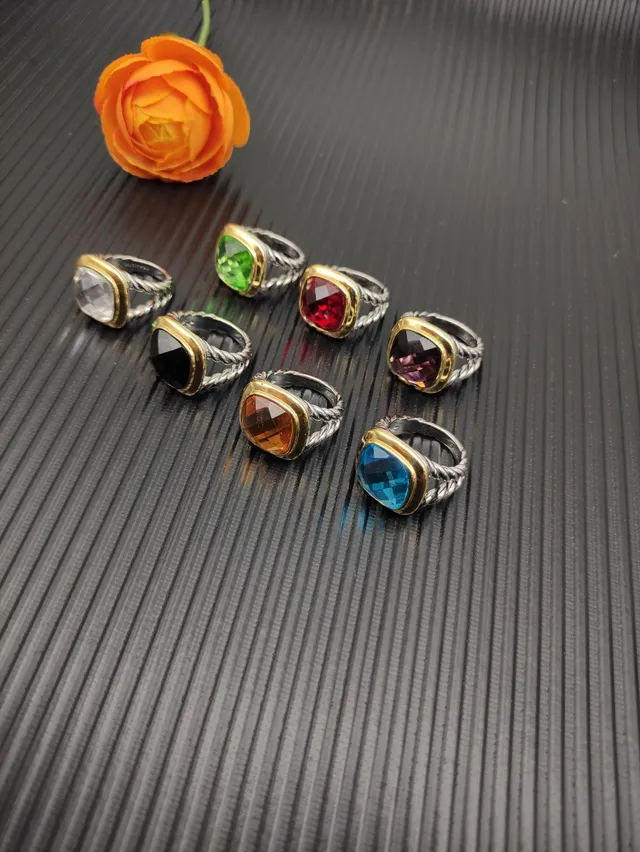 David Yurman Two-Tone Cushion-Cut Stone Ring 2