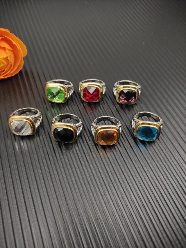 David Yurman Two-Tone Cushion-Cut Stone Ring 5