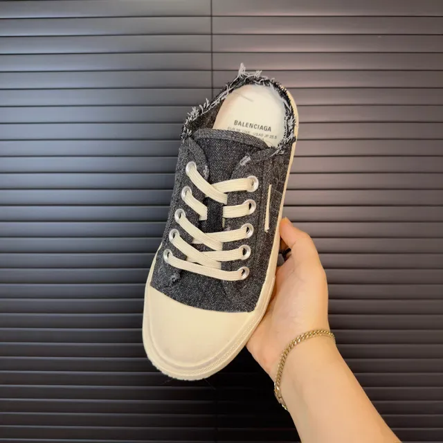 Denim Upper Lace-Up Mule Sneaker 5
