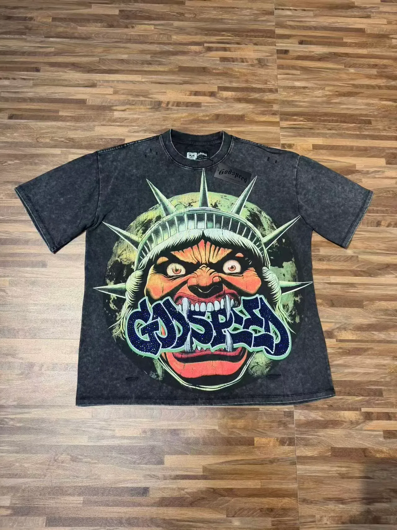 Distressed Acid-Wash Graphic T-Shirt 6