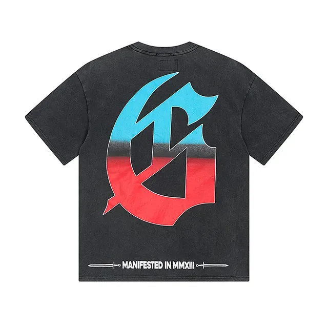 Distressed Black Double-Sided Graphic Print Oversized T-Shirt 3