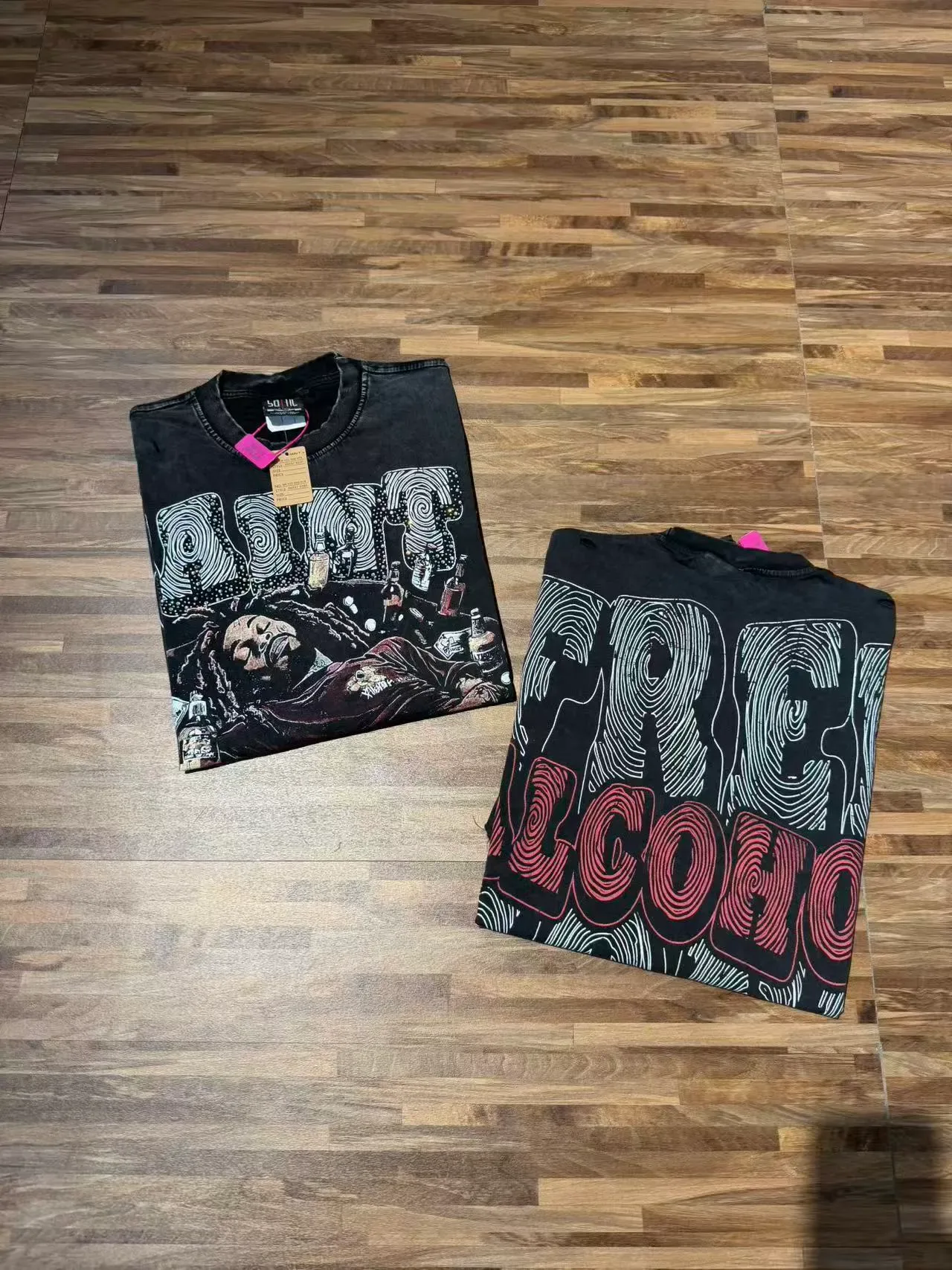 Distressed Black Oversized Graphic Print T-Shirt 3