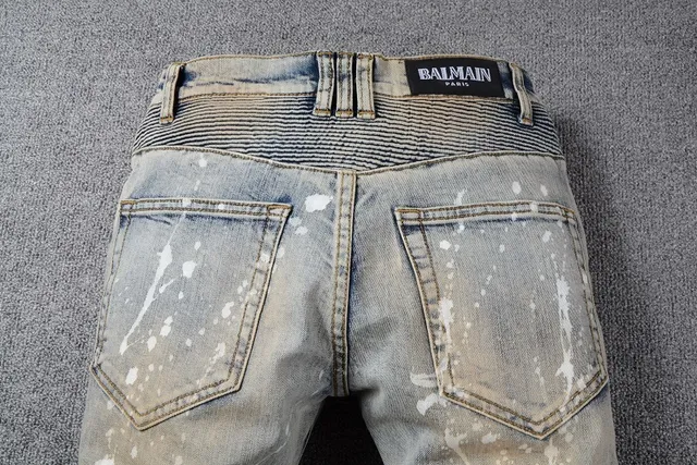 بناطيل جينز Slim-Fit Distressed بتأثير رذاذ الطلاء 6