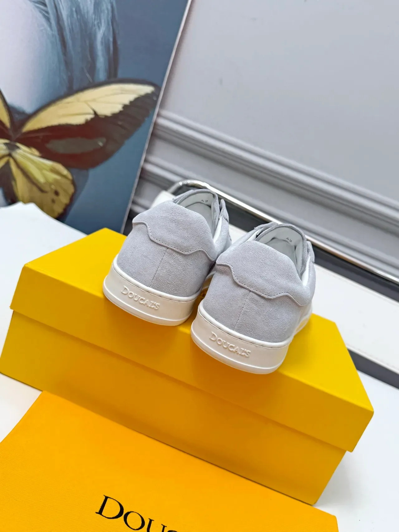 Doucal's Gray Suede Slip-On Lifestyle Sneakers 3