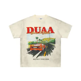 T-shirt blanc cassé imprimé graphique DUAA Born To Shine