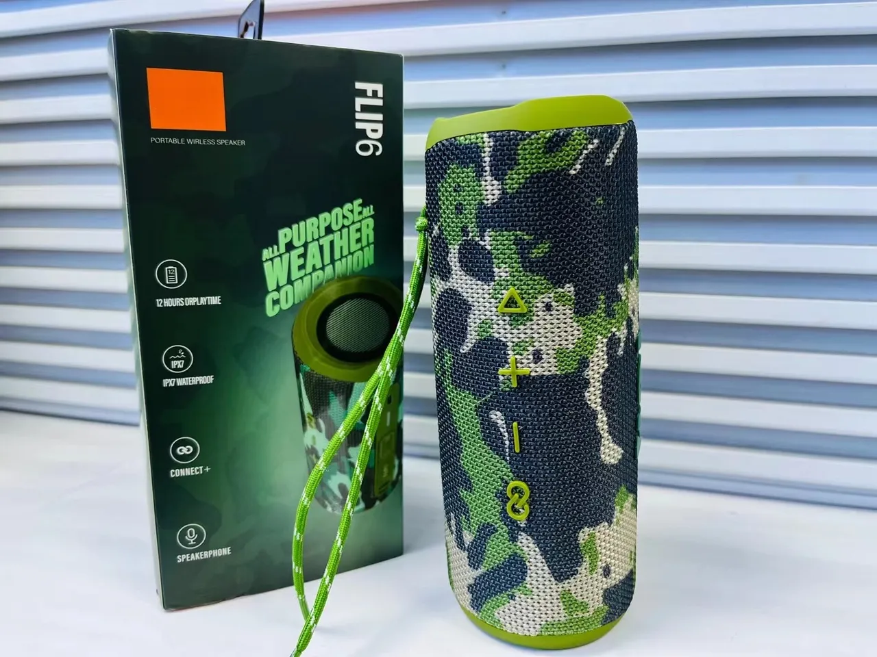 FLIP6 Army Green enceinte portable cylindrique enveloppée dans un tissu 7
