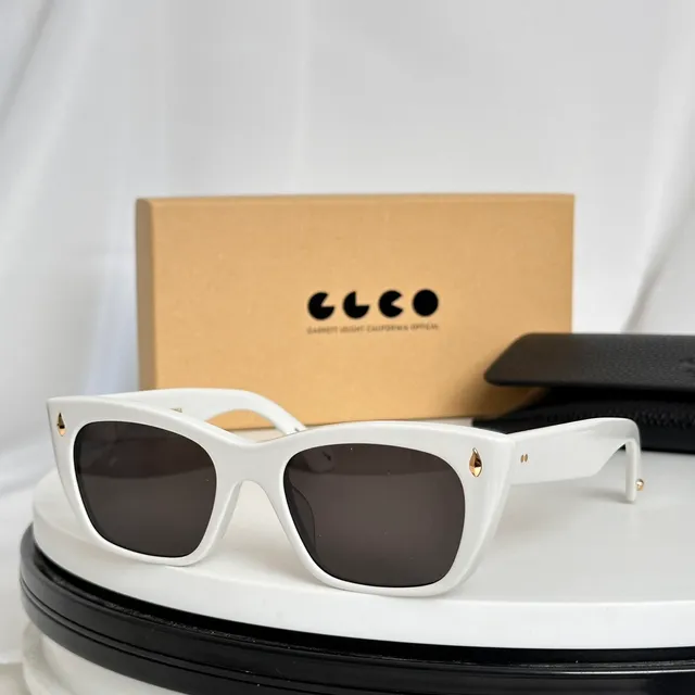 Garrett Leight Angular Cat-Eye Translucent Peach Sunglasses 5