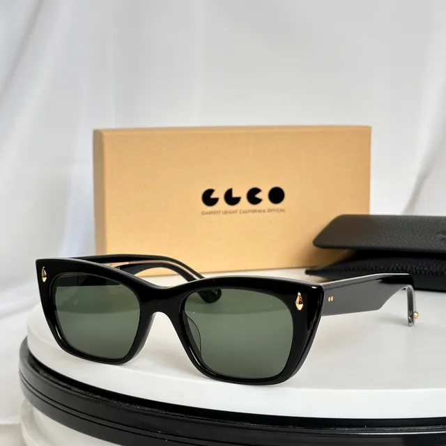 Garrett Leight Angular Cat-Eye Translucent Peach Sunglasses 7