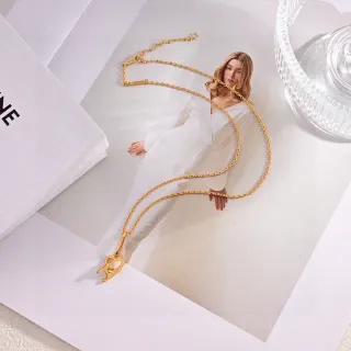 Gold Chain Openwork Pendant Necklace