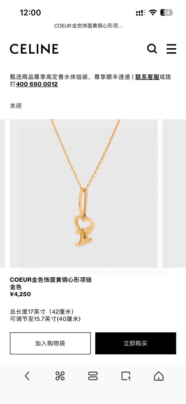 Collar con Cadena de Oro y Colgante Abierto 9