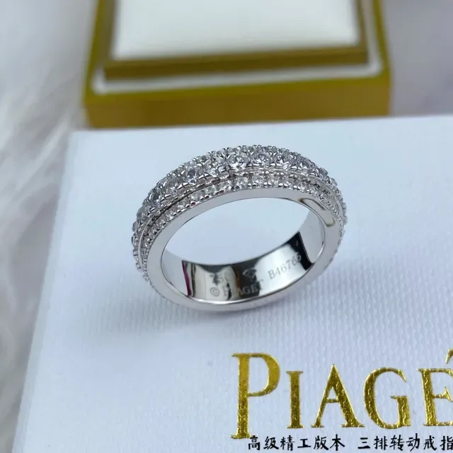 Gold Silver Pavé-Set Solitaire Accent Ring 8