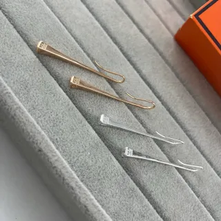 Gold Silver Tapered Bar Hook Closure Jewelry