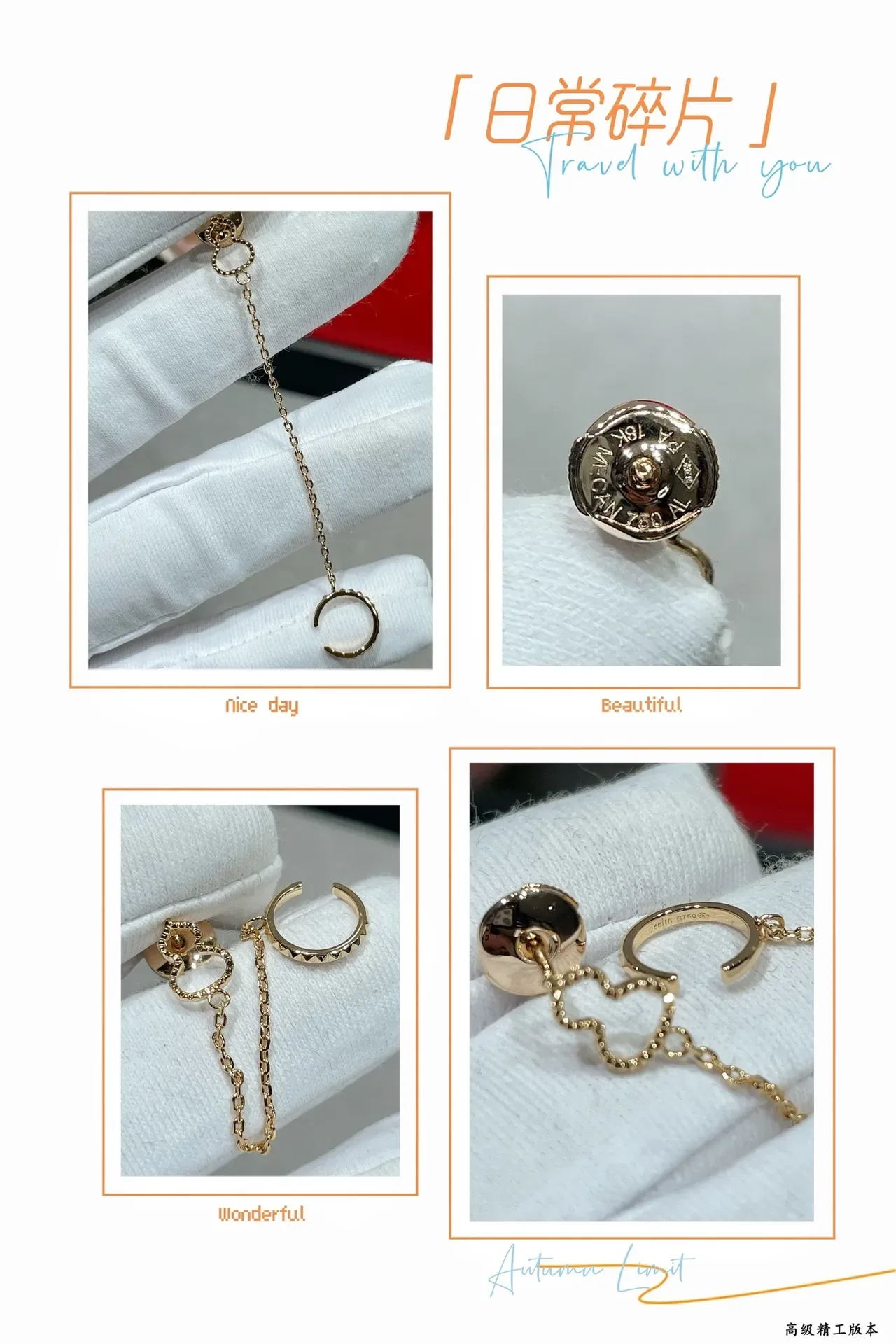 Gold-Tone Clover Top Chain Drop Earrings 2