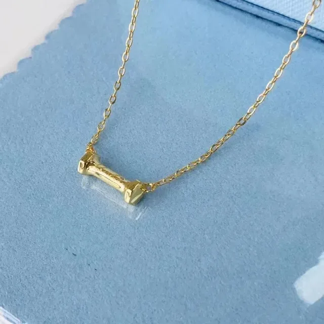 Gold-Tone Cylindrical Bar Pendant Necklace 4