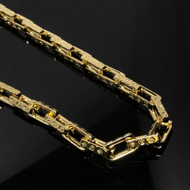 Gold-Tone Rectangular-Link Pavé Chain Necklace 4