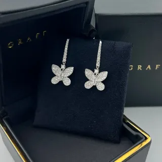 Graff أقراط فراشة Pavé قطرة
