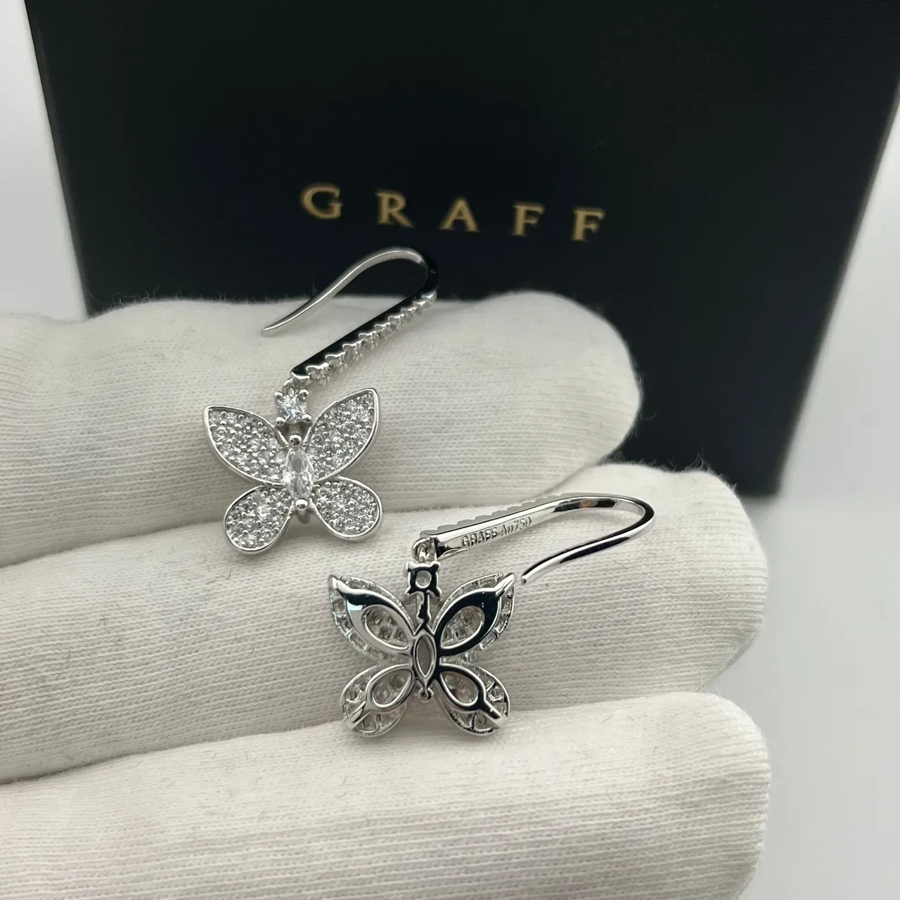 Graff Butterfly Pavé Drop Earrings 2