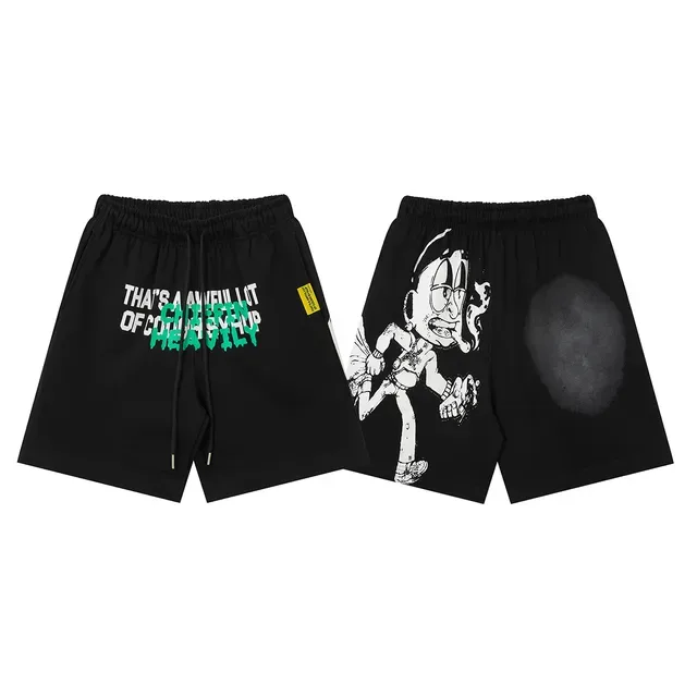 Graphic Print Elastic Waist Shorts 5