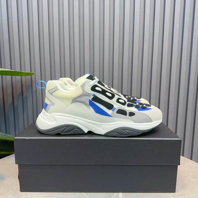 Gray Blue Oversized Silhouette Multi-Layered Cage Overlay Chunky Sneakers 2