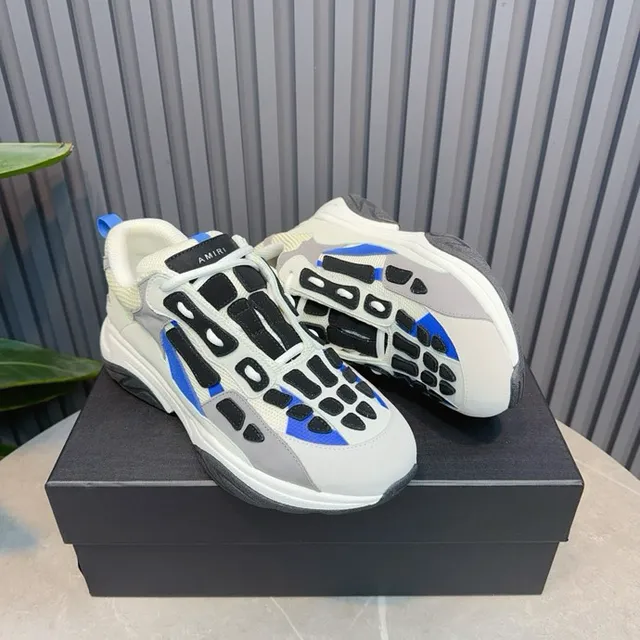 Gray Blue Oversized Silhouette Multi-Layered Cage Overlay Chunky Sneakers 7