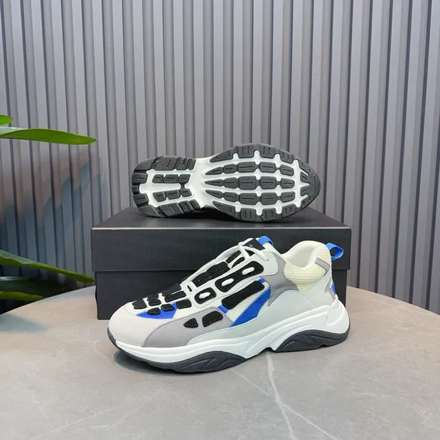 Gray Blue Oversized Silhouette Multi-Layered Cage Overlay Chunky Sneakers 9