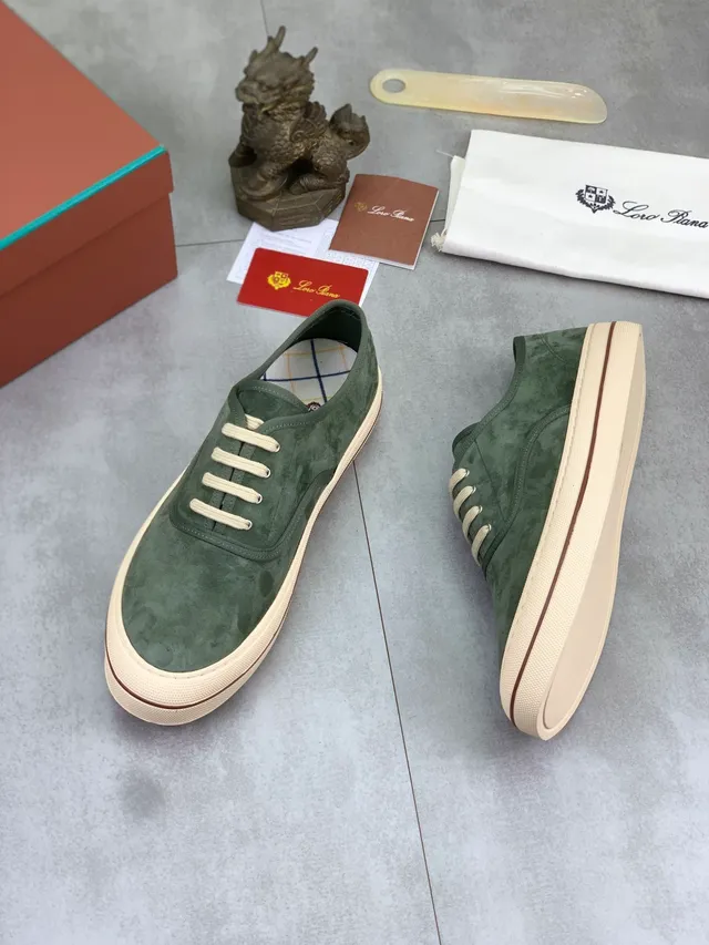 绿色米色麂皮鞋面杯底帆布鞋 5