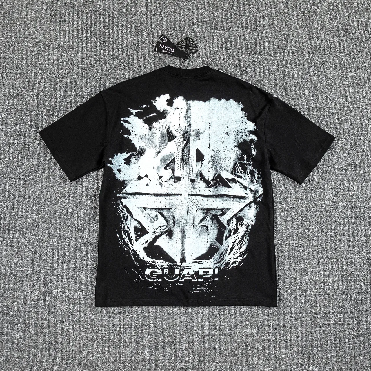 GUAPI Graphic Print Oversized Black T-Shirt 2