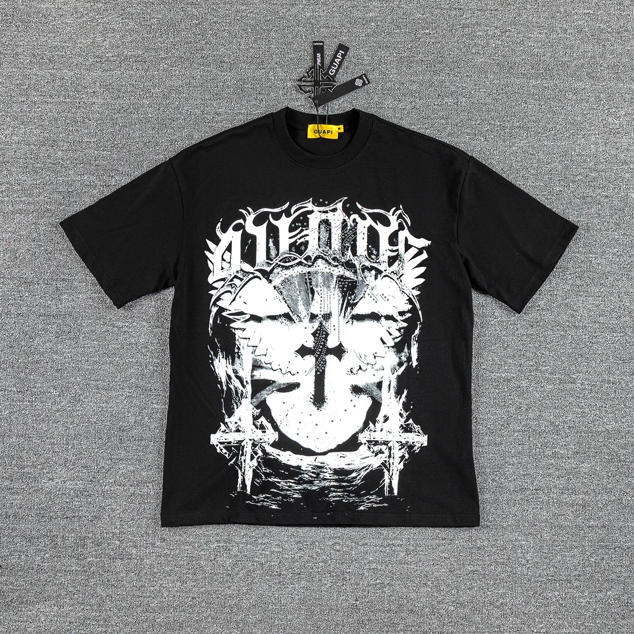 GUAPI Graphic Print Oversized Black T-Shirt 3