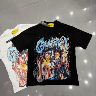 GUAPI Graphic Print Rhinestone Embellished T-Shirt