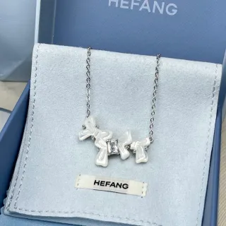 HEFANG Laço Motivo Cerámica Perlizada Colgante Collar