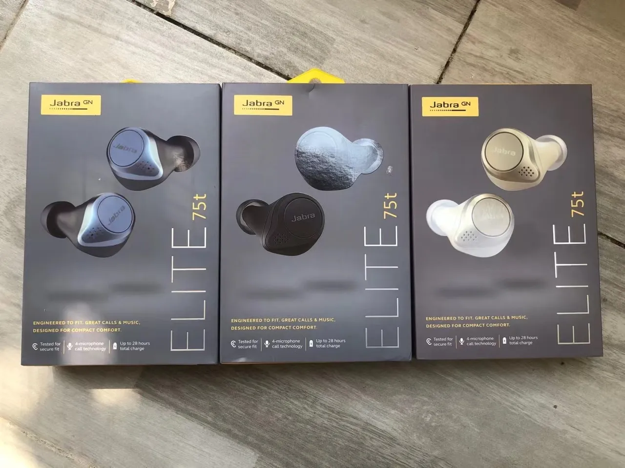 Jabra Elite 75t Black Compact Ergonomic Fit Magnetic Charging Case TWS Earbuds 9