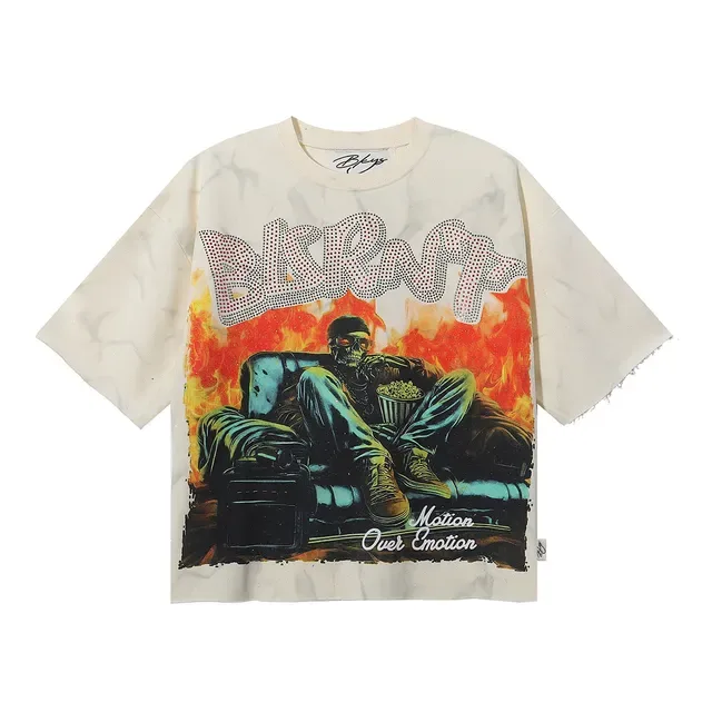 Marbled Wash Oversized Graphic Print T-Shirt 5