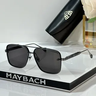 MAYBACH أسود فضي مستطيل طيار جسر مزدوج نظارات شمسية
