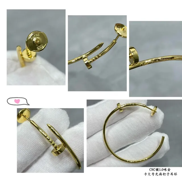 Nail-Head Hoop Silver أقراط كبيرة مصقولة معدنية 2