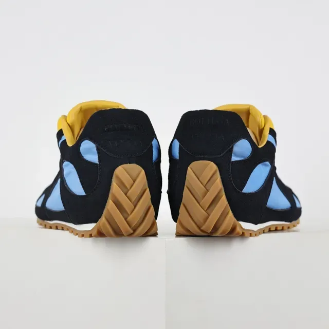 Navy Black Light Blue Yellow Retro Runner Sneakers 8