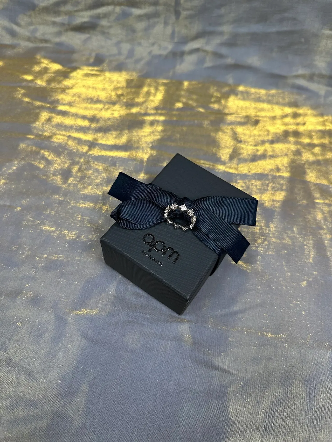 Navy Silver Multi-Stone Cluster Geometric Center Jewelry 7