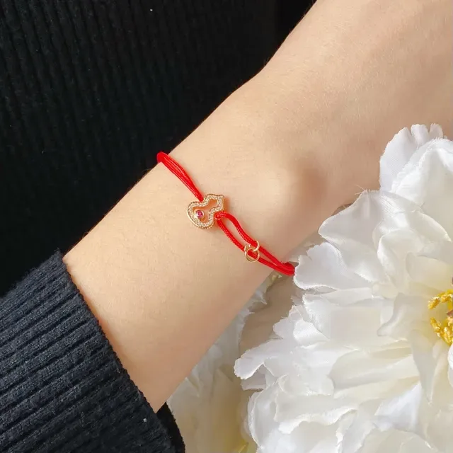 oeelin Red Gold Cord Hardware Bracelet 7