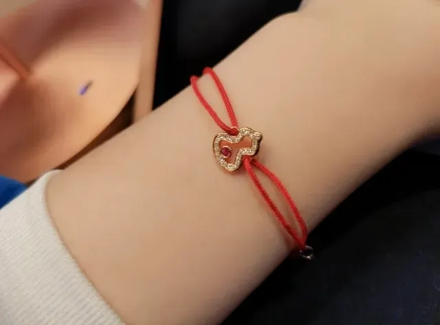oeelin Red Gold Cord Hardware Bracelet 9