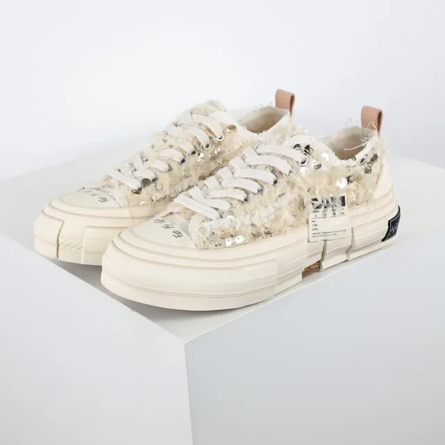 Off-White sneakers plateforme lifestyle textile fluffy crème 2