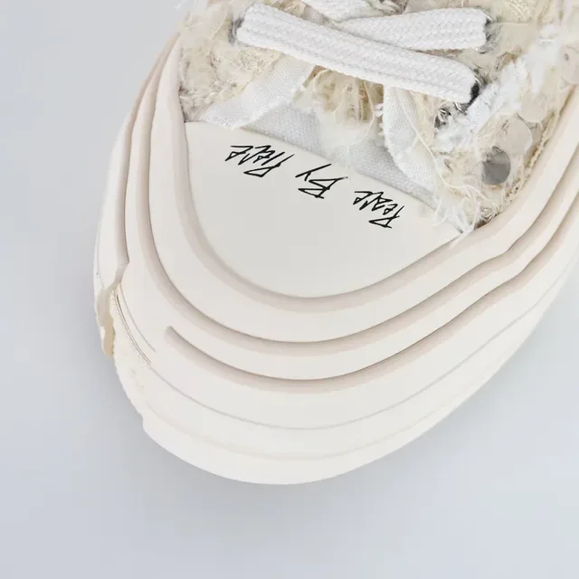 Off-White sneakers plateforme lifestyle textile fluffy crème 5