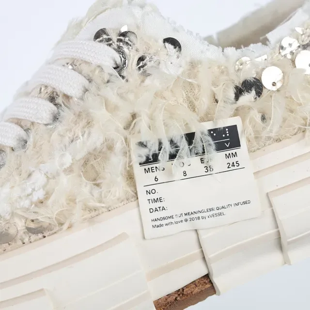 Off-White sneakers plateforme lifestyle textile fluffy crème 6