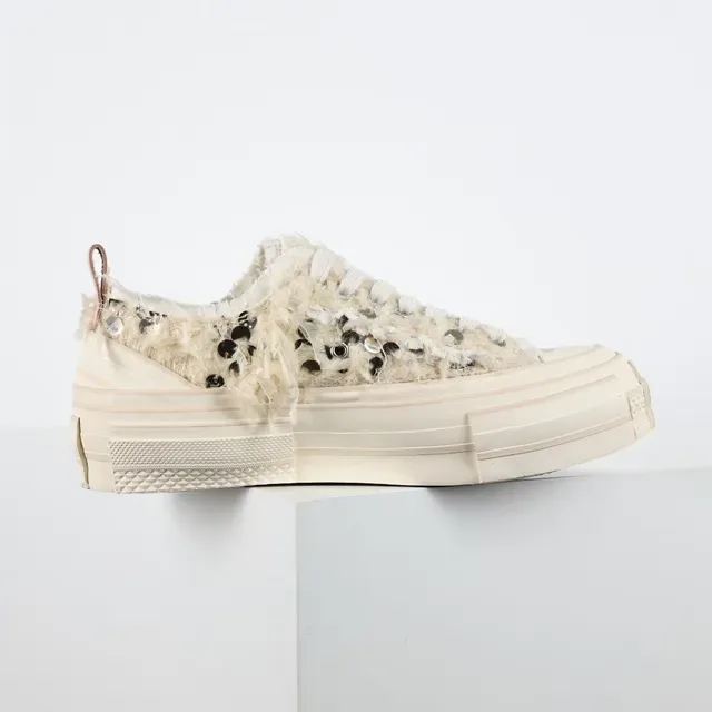 Off-White sneakers plateforme lifestyle textile fluffy crème 7