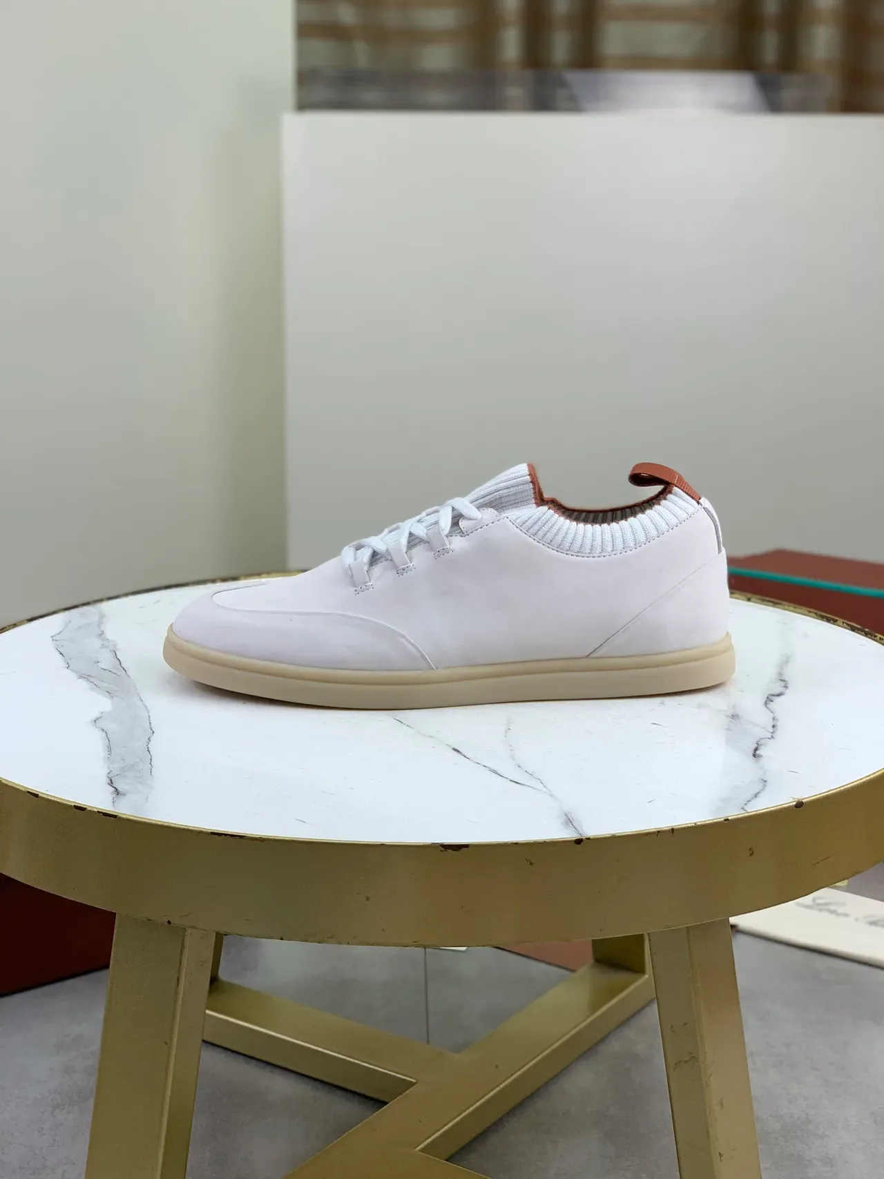 Off-White Suede Knit Collar Gum Sole Sneaker 5