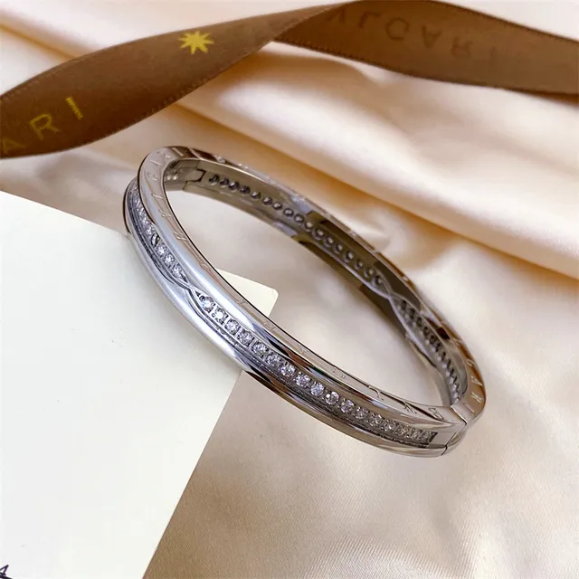 Pavé-Set Engraved Multi-Tone Metal Stackable Bracelets 2